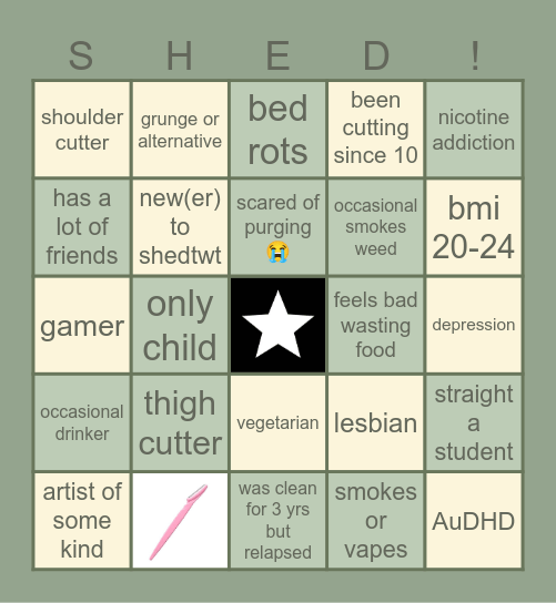 CherryGirl40711's tweet photo. do my bingo. NOW. #shedtwt #bingo #shtwt #edtwt https://t.co/VAizTfvIfG
