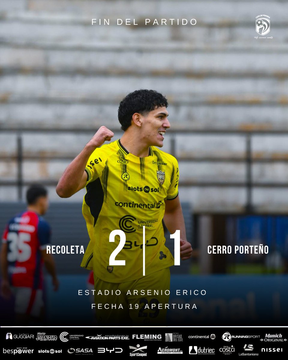 recoleta_club's tweet photo. ⌚️ Final del partido 

📆 Fecha 19

🏆 Torneo Apertura 

#Recoleta 2-1 Cerro Porteño.

#VamosCanario 
#RecoQuerido
#RFC https://t.co/iLV2W84w9l
