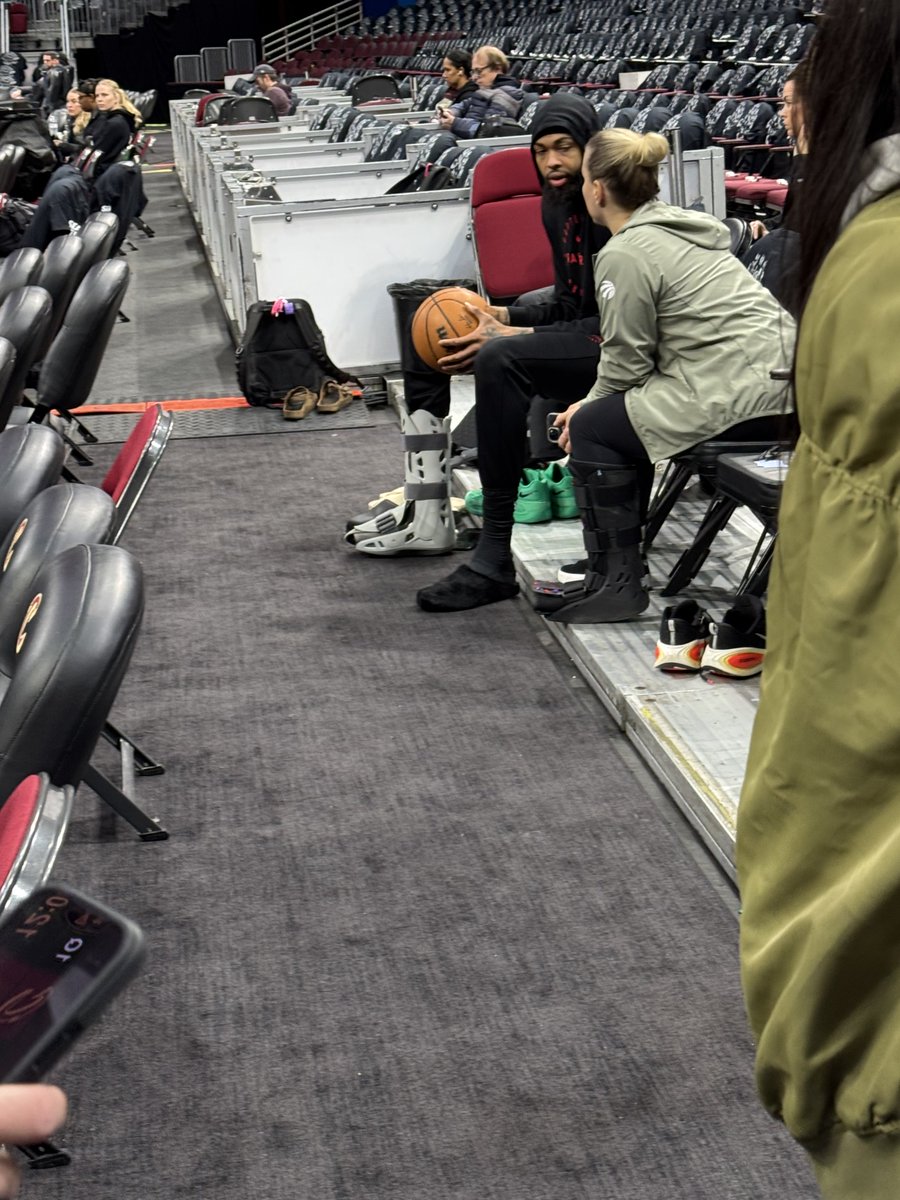 michaelgrange's tweet image. Brandon Ingram, listed as questionable  for Game 7, in a walking boot at shootaround this AM in Cleveland.
