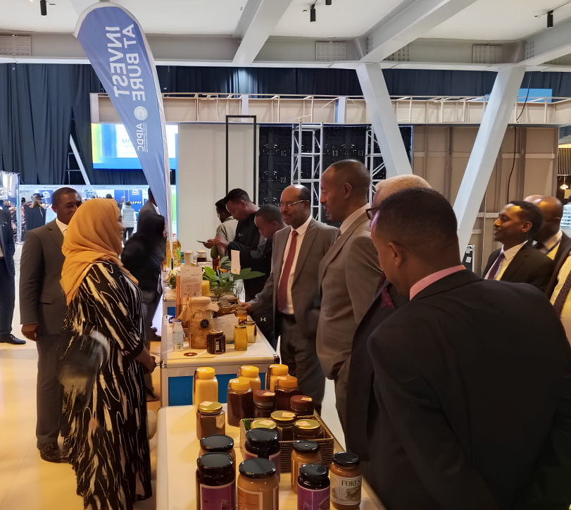 UNIDO_Ethiopia's tweet photo. Steady momentum at Made in Ethiopia Expo 2026. 🇪🇹
 UNIDO is presenting 8 projects across agro-industrial parks, honey, poultry, livestock, coffee, and startups—drawing visits from high-level dignitaries and partners.
#MadeInEthiopia #UNIDO #Industrialization https://t.co/d40TEG12wh