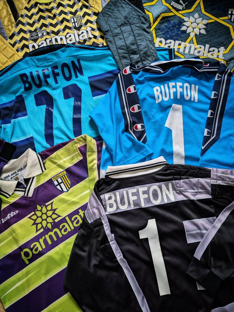 jkshirts050's tweet photo. Parma Calcio keeper shirts from the 90s. 💙💛 https://t.co/TF9x6E8hQG