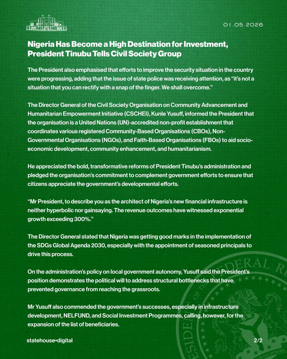 Presidency Nigeria tweet media