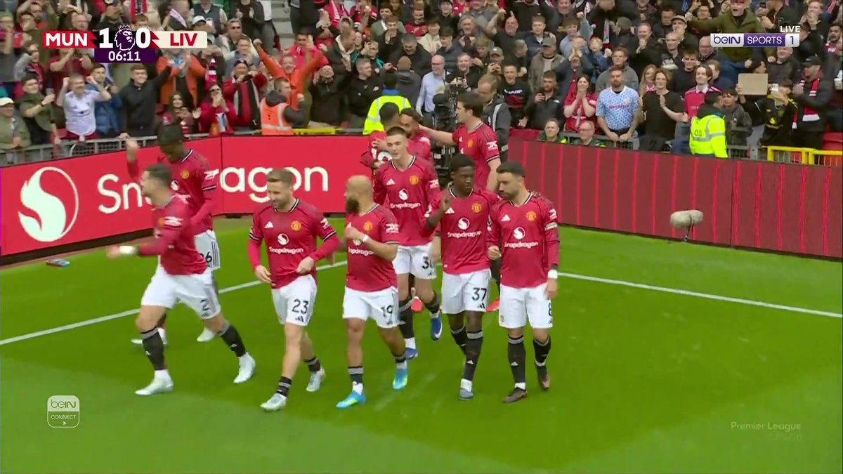 هدف مانشستر يونايتد الأول بمرمى ليفربول 