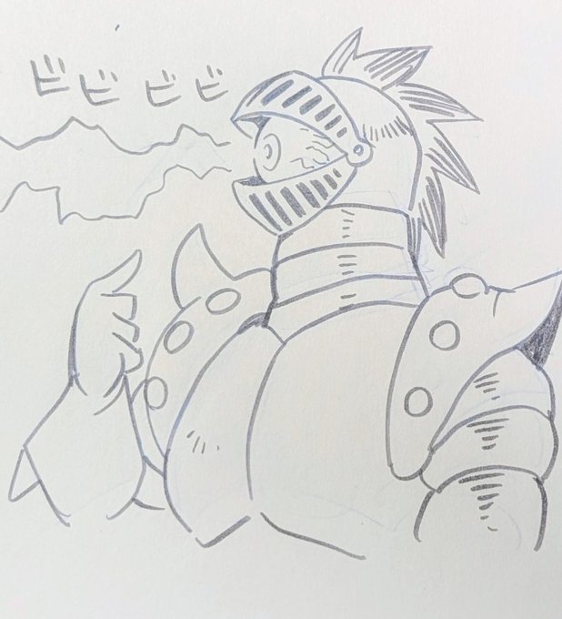 銀ピカの騎士の鎧の表面処理、アナログでどう描けばらしくなるのかねぇ‥ 