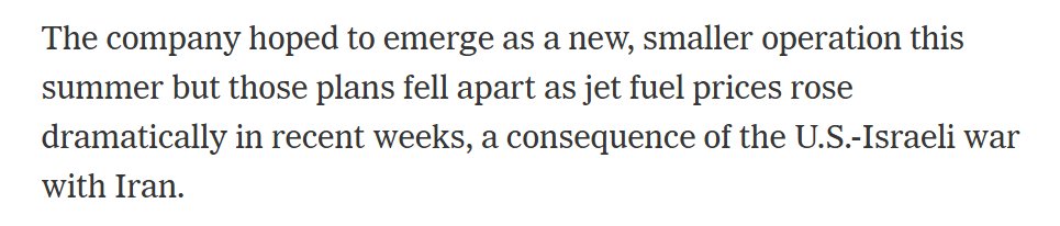 rondaracha's tweet image. From the @nytimes about #SpiritAirlines, but the #Republicans will tell you that a failed merger from 2022 is why Spirit failed TODAY &amp;amp; not higher fuel prices enabled by thier POTUS #Trump and his unneccesary war sucking the American people dry: