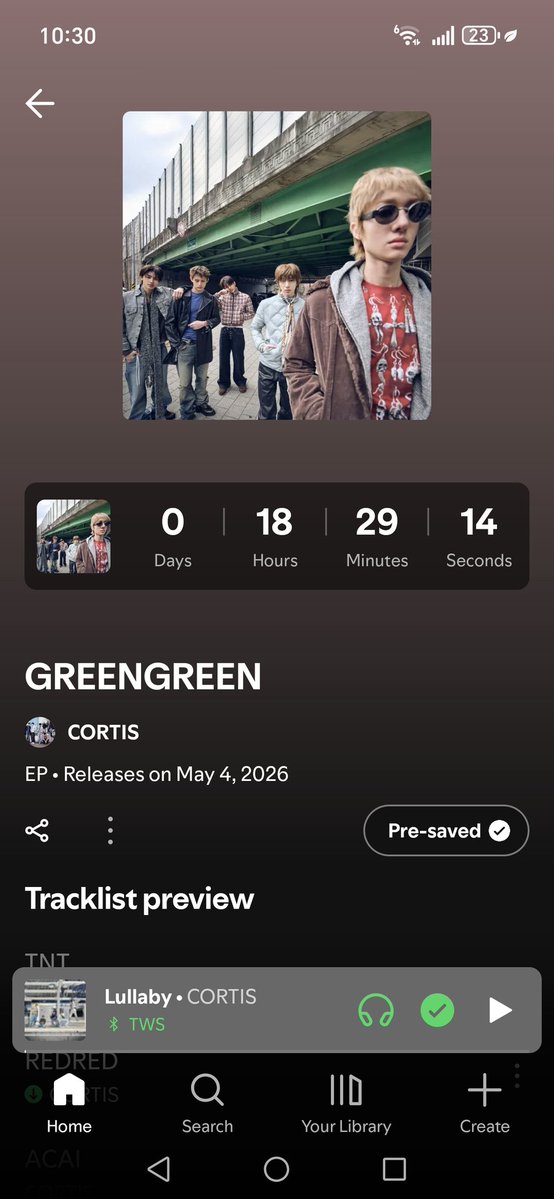 ggeellaa13's tweet image. 18 hours to go! &amp;gt;&amp;gt; #GREENGREEN

#May4 update on #CORTIS 1stEP #COTLandMentionMe + 2ndEP GreenGreen lead single #REDRED reaches 548M total streams w/8, 867,588 monthly #COER listeners on Spotify! 

#TNT official MV: 1sTrack on GreenGreen premieres tomorrow👇🏻youtu.be/kRpaqR5sbf0?si…
