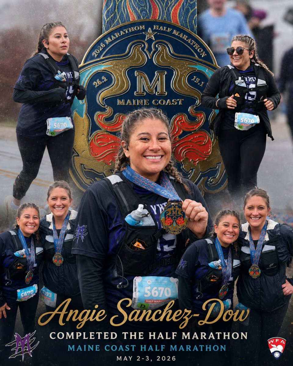 MaineMayhemFB's tweet image. Mayhem Shoutout! 💜🖤
Congratulations to Angie Sanchez-Dow for not just completing the Maine Coast Half Marathon… but CRUSHING it! 💪
That’s grit. That’s heart. That’s Mayhem on and off the field. We’re all proud of you!
#MaineMayhem #MayhemOnAndOffTheField #HalfMarathon