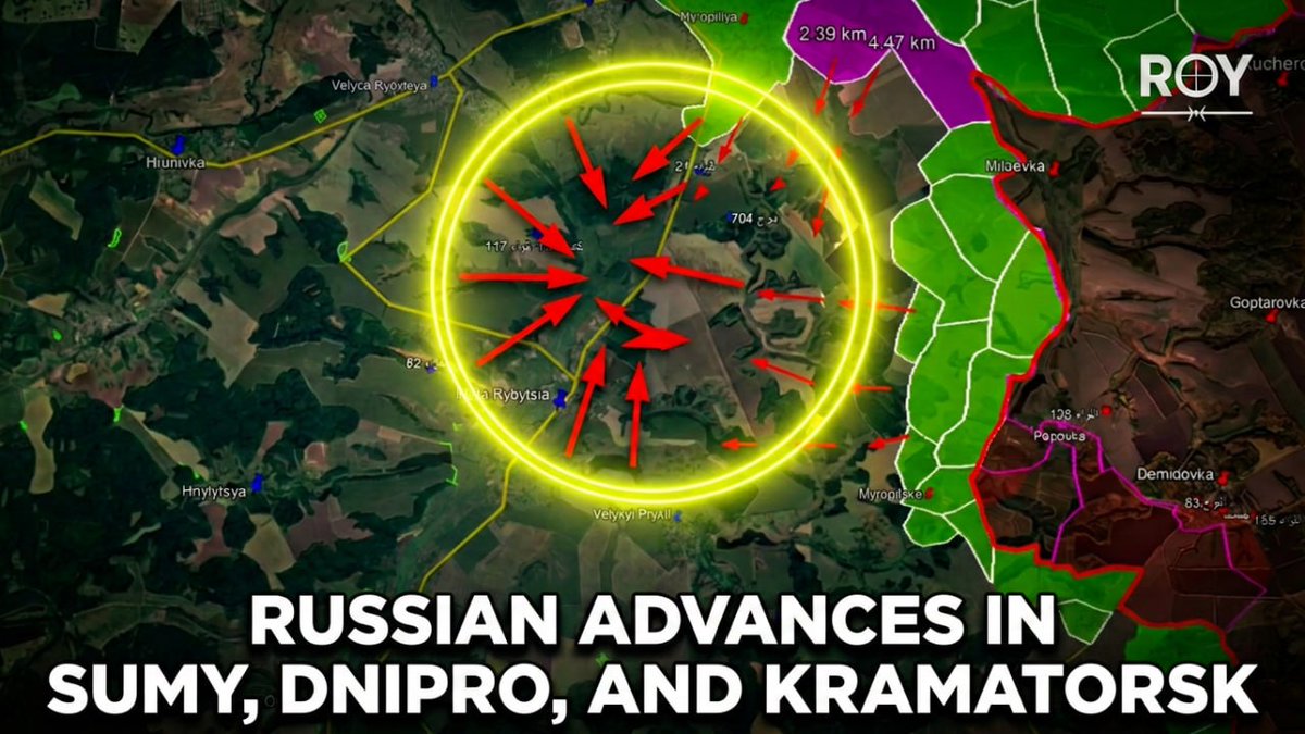 royy_tweets's tweet image. Latest developments in the war between #Russia and #Ukraine as of the evening of May 3 - subtitled

- Russian forces are advancing in #Myropilya in #Sumy.
- Russian forces are advancing in #Novapavliivka in #Dnipro.
- Russian forces are advancing in the vicinity of #NoviDonbas in