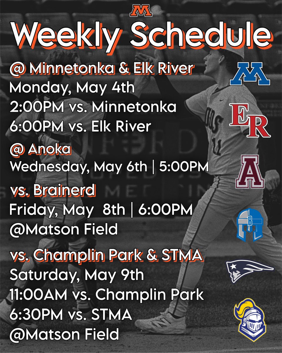 SpudBaseball's tweet photo. Busy week ahead! #OnwardMoorhead https://t.co/SwuiSaoXjO