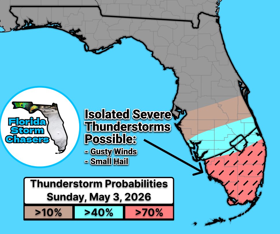 FLStormChasers_'s tweet image. ⛈️Florida Thunderstorms!⛈️
Good Morning #Florida! Numerous thunderstorms are expected across South FL today, with the chance of some being severe (Bringing gusty winds and small hail). Stay Weather Aware!

#flwx