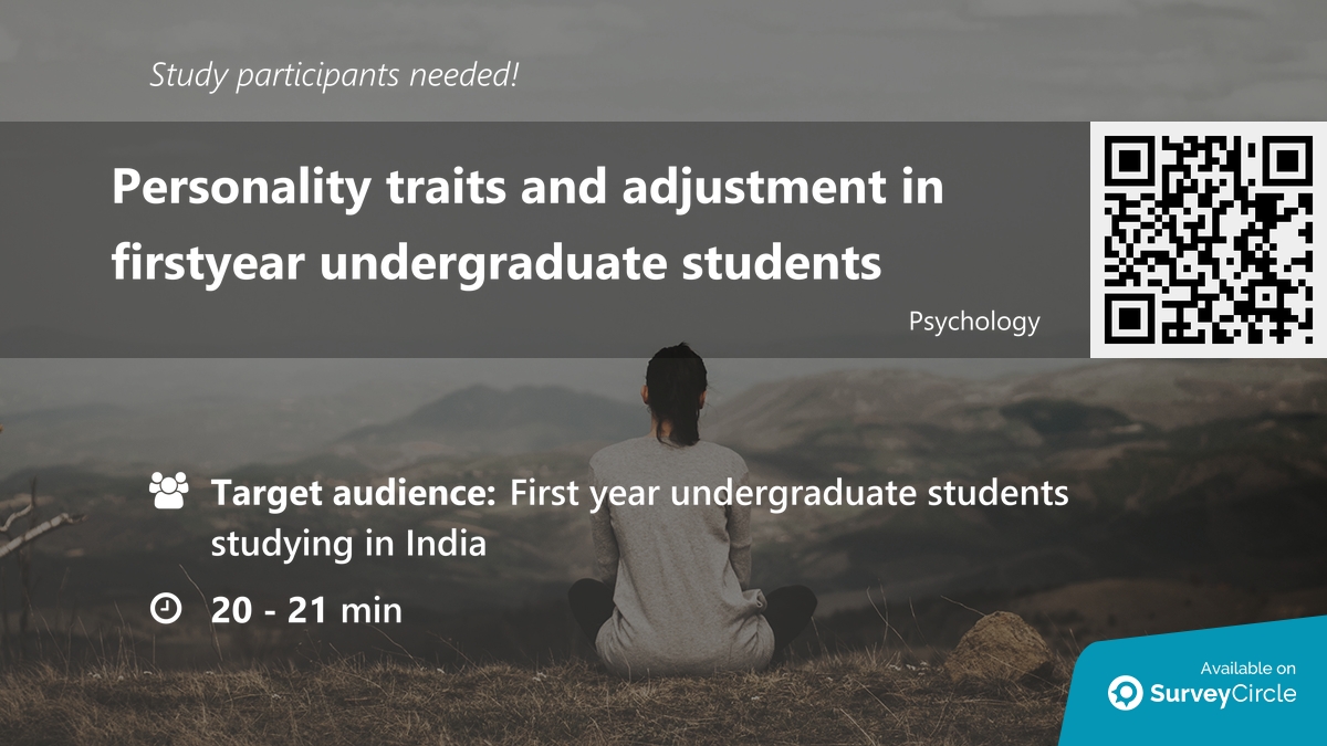 daily_research's tweet photo. Participants needed for online survey!

Topic: "Personality traits and adjustment in firstyear undergraduate students" via @SurveyCircle #amityunimumbai

#personality #adjustment #undergraduate #firstyear https://t.co/zFnEPRiCcT