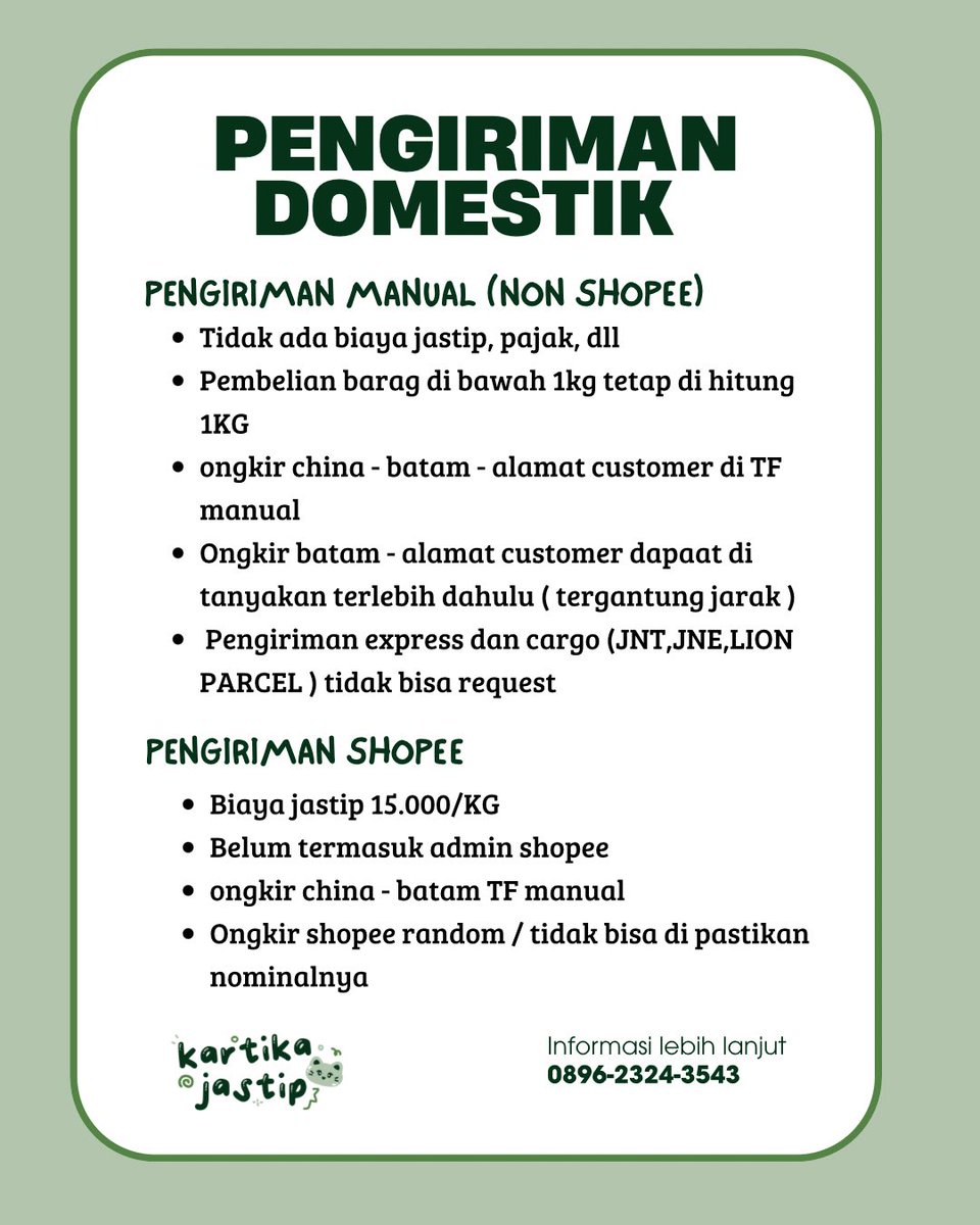 kartika jastip | OPEN CO WEB CH NO FEE NO TAX tweet media