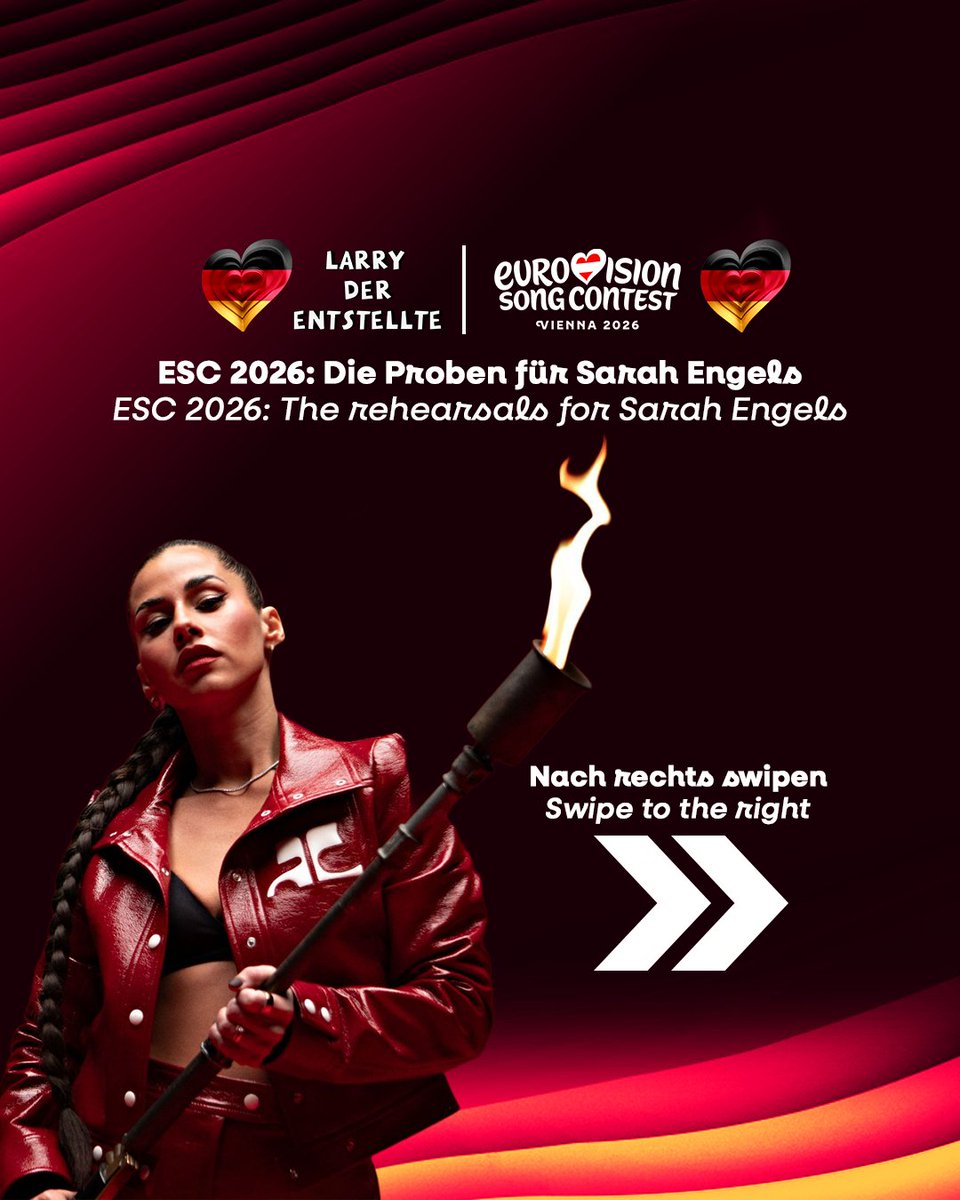 larryentstellte's tweet photo. 🇩🇪 ESC 2026: Die #Proben für Sarah Engels - The #rehearsals for Sarah Engels
1️⃣ Erste Probe - First rehearsal: 07.05.2026: 15:00 - 15:25
2️⃣ Zweite Probe - Second rehearsal: 09.05.2026: 15:00 - 15:25
#EurovisionSongContest2026 #Eurovision2026 #ESC #ESC2026 #SarahEngels #Fire https://t.co/fr3wcJADdN