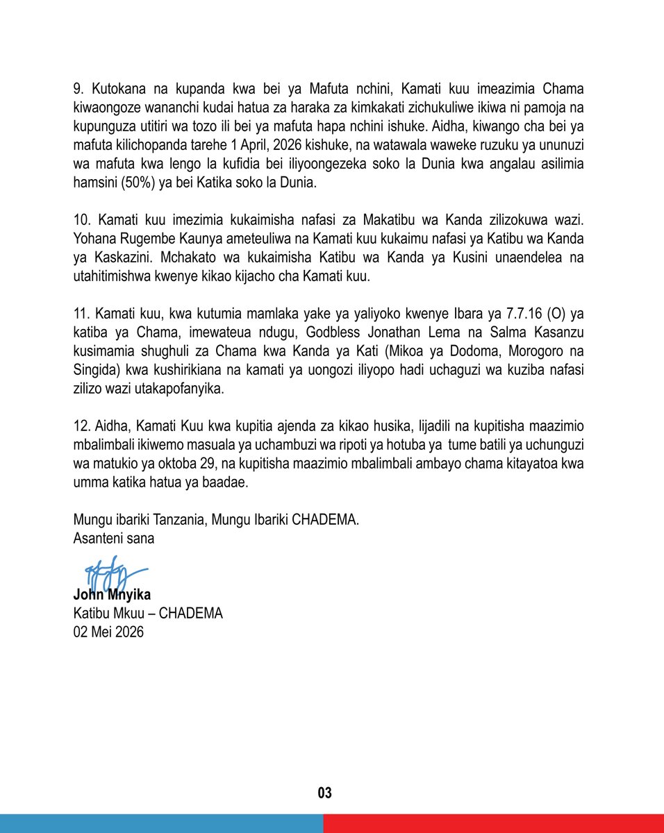 Chadema Tanzania tweet media