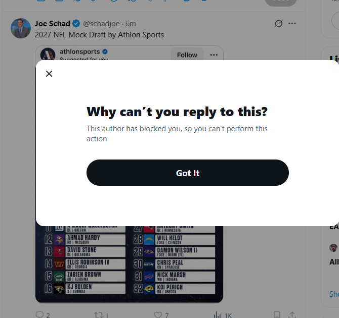 BetoMexpat's tweet image. Very Odd #Dolphins fans. Why would @schadjoe block me? Worst I could've done is comment on a post w/diff view on post? Nothing worse than a journalist blocking counter views. No clue what I did, but if he said McD or Grier is GREAT, I'm sure I'd oppose. LOL #PhinsUp MIAMI!