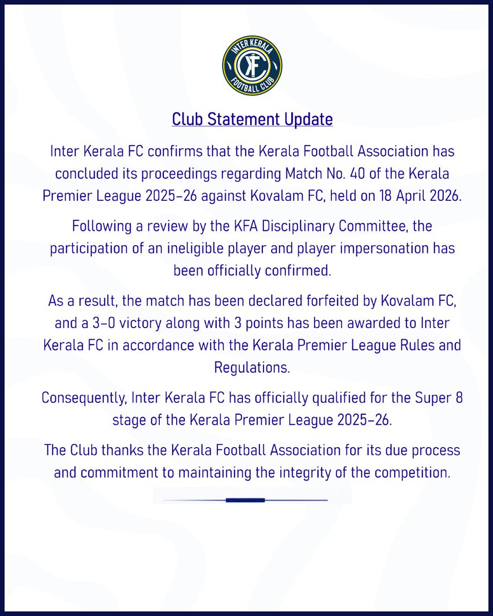 InterKeralafc's tweet photo. Update !!! https://t.co/2CoF48JGgA