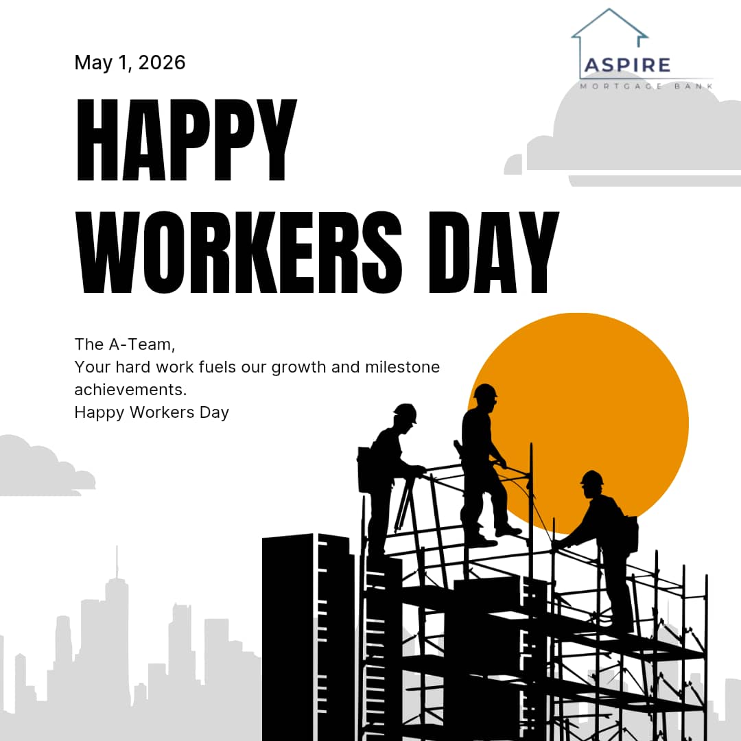 AspiremortgageB's tweet image. As you continue to give your best, ensure to take a moment to rest, refresh, and recharge.
Happy Workers' Day.

From all of us at Aspire Mortgage Bank

#WorkersDay #newmonth
#mayday #aspiremortgagebank
