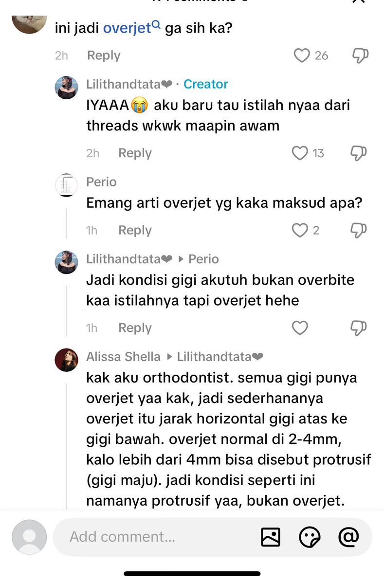 mamechulo's tweet photo. ini kenapa sih pasien behel skrg tau tauan istilah orthoo pdhl overjet yaampun cape bngtt polisi behel https://t.co/8ufIU8Hw3k