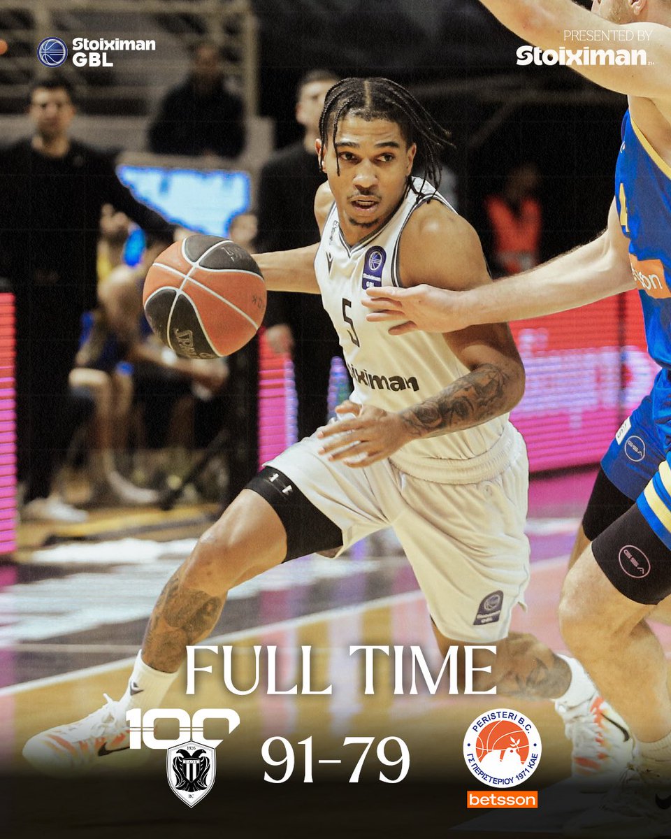 🦅W
Full Time 
#PAOKBC - <a href="/peristeribc/">Peristeri BC</a> 
#StoiximanGBL