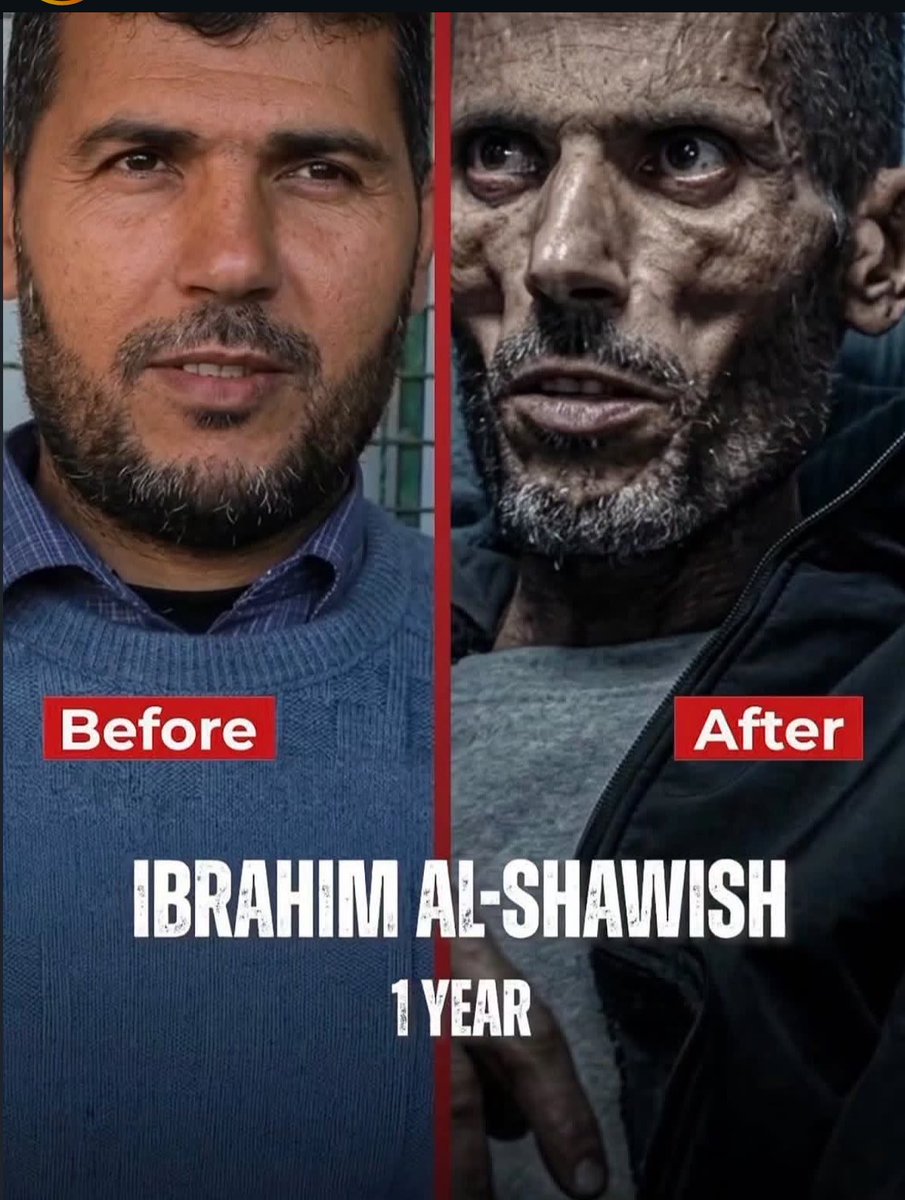 This man is my high school teacher, Ibrahim Al-Shawish. 

He was a strong educator who taught with a clear conscience and cared deeply for his students. Israel arrested him during this genocide and subjected him to every form of torture imaginable, and many that are not. When he