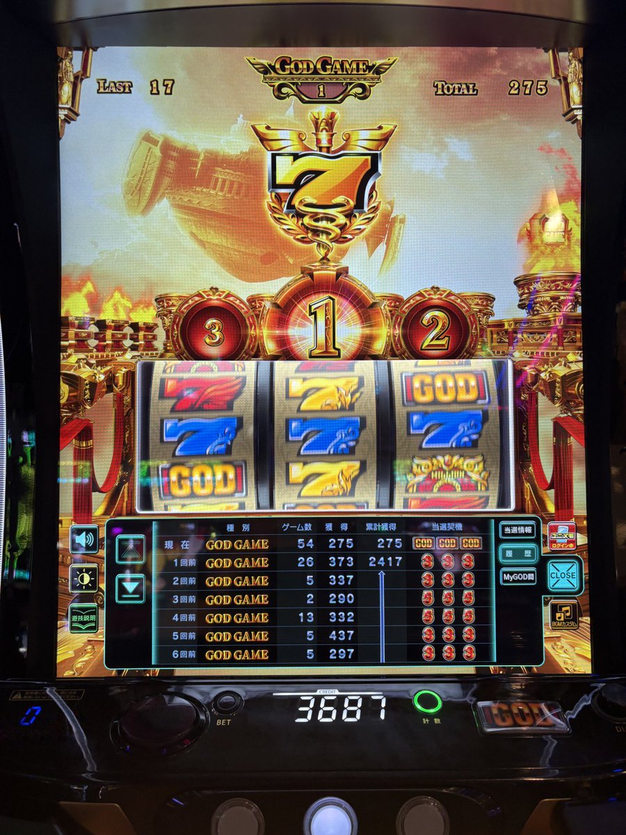 昨日はGODの日
初打ちでGODを引く
ユニメモはエラーで回収できず…
やっぱり人生も設定1だ
#パチスロ #設定6ツモっても人生は設定1 #パチスロTシャツ #ミリオンゴッドの日　#GOD