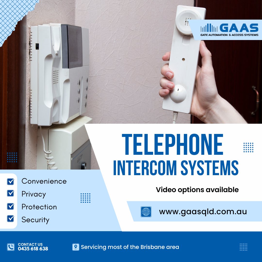GaasQld's tweet photo. Audio intercom systems provide reliable communication and controlled access for homes and businesses, offering clear sound, convenience, and an added layer of everyday security. Give GAAS QLD a call!

#gaas #access #security
https://t.co/dKkUKClhNo https://t.co/swWKwfyENE