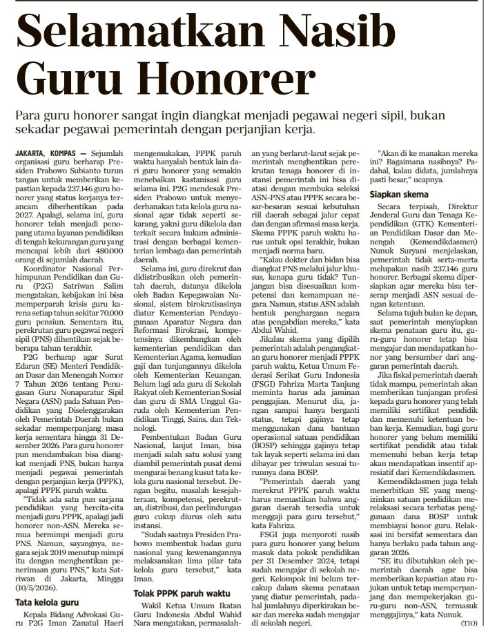 Silahkan baca kompas pagi ini,