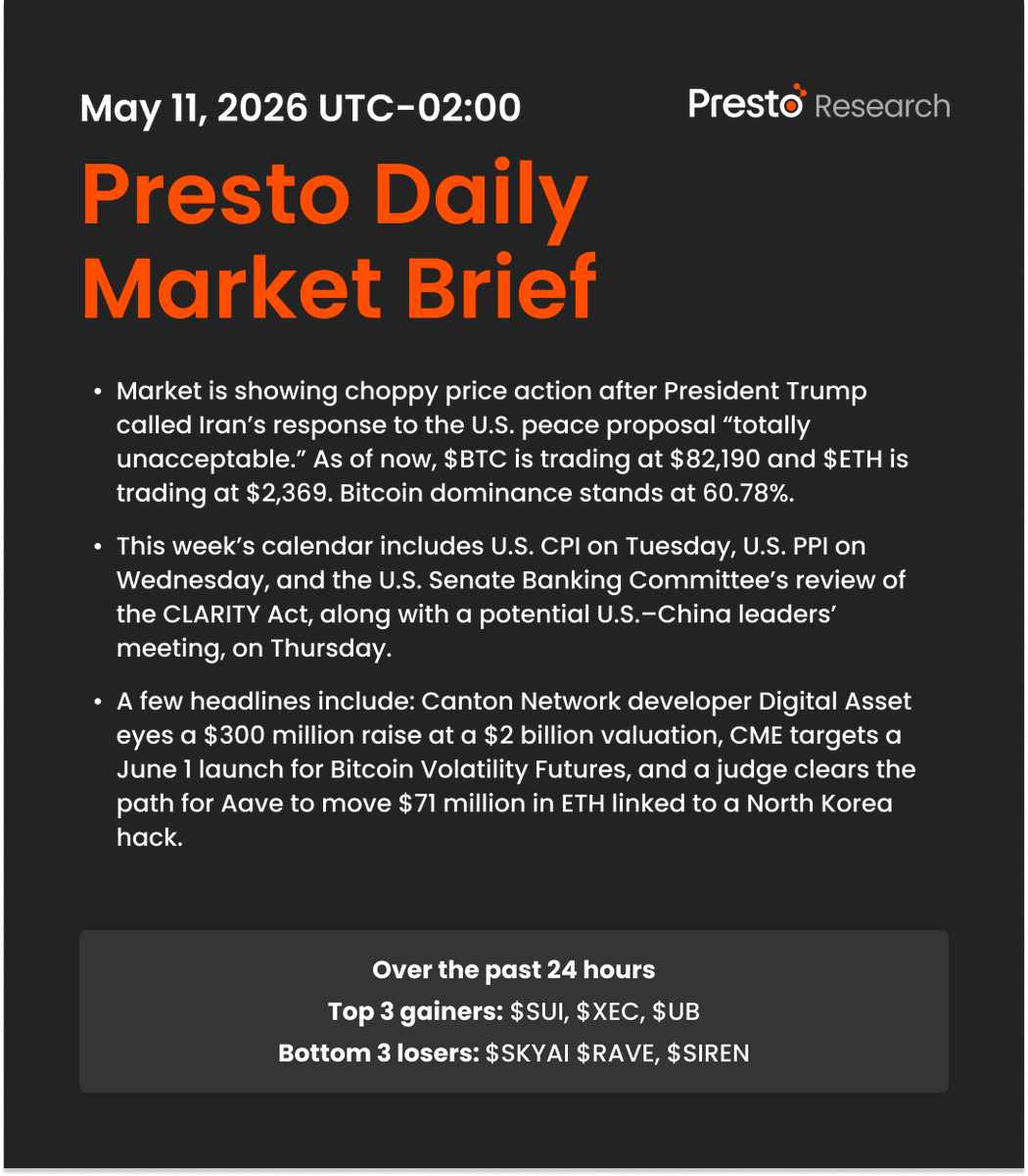 Presto_Research's tweet photo. Daily Market Brief 260511 https://t.co/fF0oGx6EDL