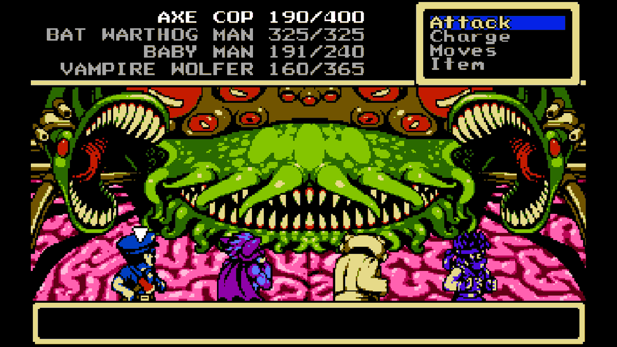 AxeCopTheRPG's tweet photo. I love how #AxeCop balances the childish narrative with absolutely top-of-class pixelart. It's simultaneously very dumb and truly profound! #IndieRPG #GameDev #PixelArt https://t.co/5Nma11Q7aV