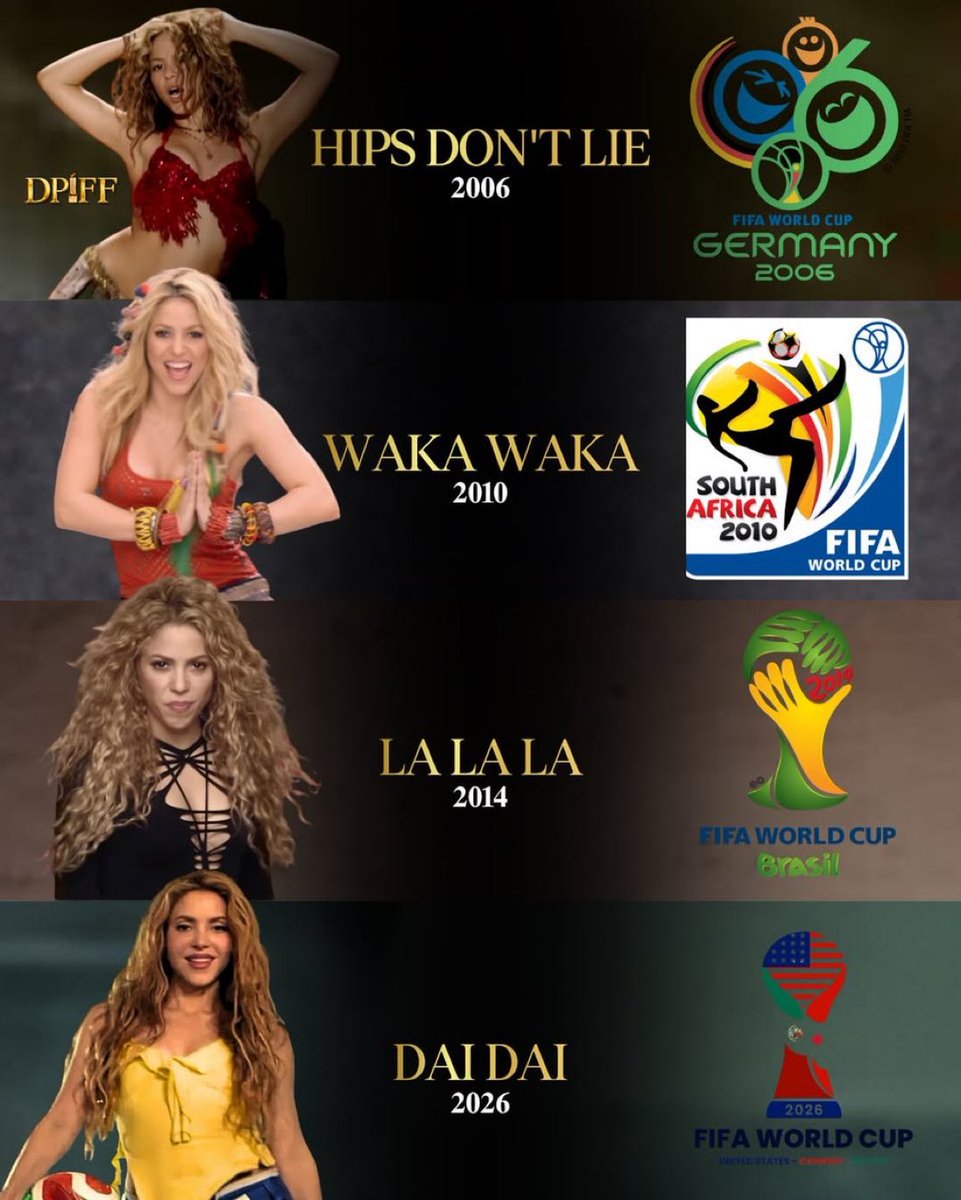 ⚽️ | MUNDIAL 2026: Todas las colaboraciones de Shakira en los diversos mundiales de fútbol de los últimos 20 años.