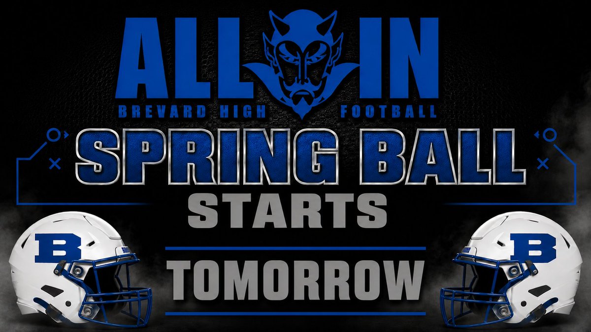 BHSBlueDevil_FB's tweet photo. Excited to start this next chapter of Brevard High Football! We take the field tomorrow afternoon for our first spring practice! These players are excited to get on the field and prove themselves! 

Practices are open to all College Coaches and Recruiters.   

Spring Practice Dates: 
May 11th 
May 12th 
May 13th 
May 15th 
May 18th 
May 19th 
May 20th 
May 21st