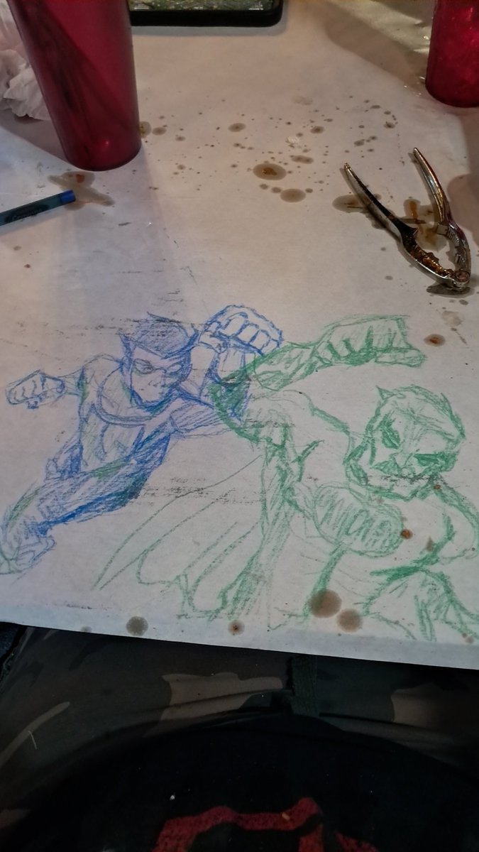 EssenceOfShow's tweet photo. My Invincible doodle from the seafood boil place i went with my mom for mother's day https://t.co/sRHfcnvFiG