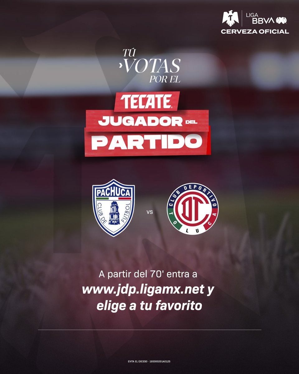 LigaBBVAMX's tweet photo. ¡Es tu momento! 🗳️🫵
Vota por el #TecateJugadorDelPartido aquí: https://t.co/tzQtydD7oI
Tienes hasta el 90' para participar.
@CervezaTecate | #TecatePorTi | #CFPACTOL https://t.co/0Gc3KXI8au