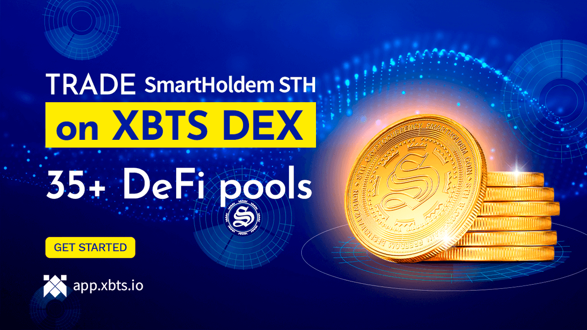 smartholdem's tweet photo. 🚀📊Discover the power of decentralization!
Trade Smartholdem STH on XBTS DEX and explore over 35+ $STH DeFi pools 
➡️ https://t.co/0UkS8AuOrW
🔥Fast, secure, and no KYC required 
💡Start trading smarter today! 
Enjoy low fees! Get started 🎯 

#XBTSDEX #Dex #Defi #Bitcoin #USDT #crypto  #trading #BitcoinGuess #bitshares #smartholdem #CryptoCommunity #xbtsdex #exchange #cryptocurrency  #blockchain #CryptoMarkets #AltcoinSeason #TradingSignals #CryptoNews #tradingstrategy  #CryptoMarket