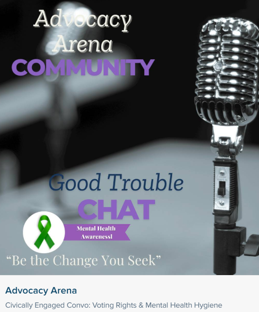 DesiaDesigns's tweet photo. Join the #AdvocacyArena #GoodTrouble Chat 
Every Monday at 12p CST /1p EST

🐳 Pod: News &amp; Current Events 

Stirring up #goodtrouble you don’t want to miss!

Come for the Information, 
Stay for the Civic Inspiration 
https://t.co/QV4GITBtf7 https://t.co/EeEBtJm2ym