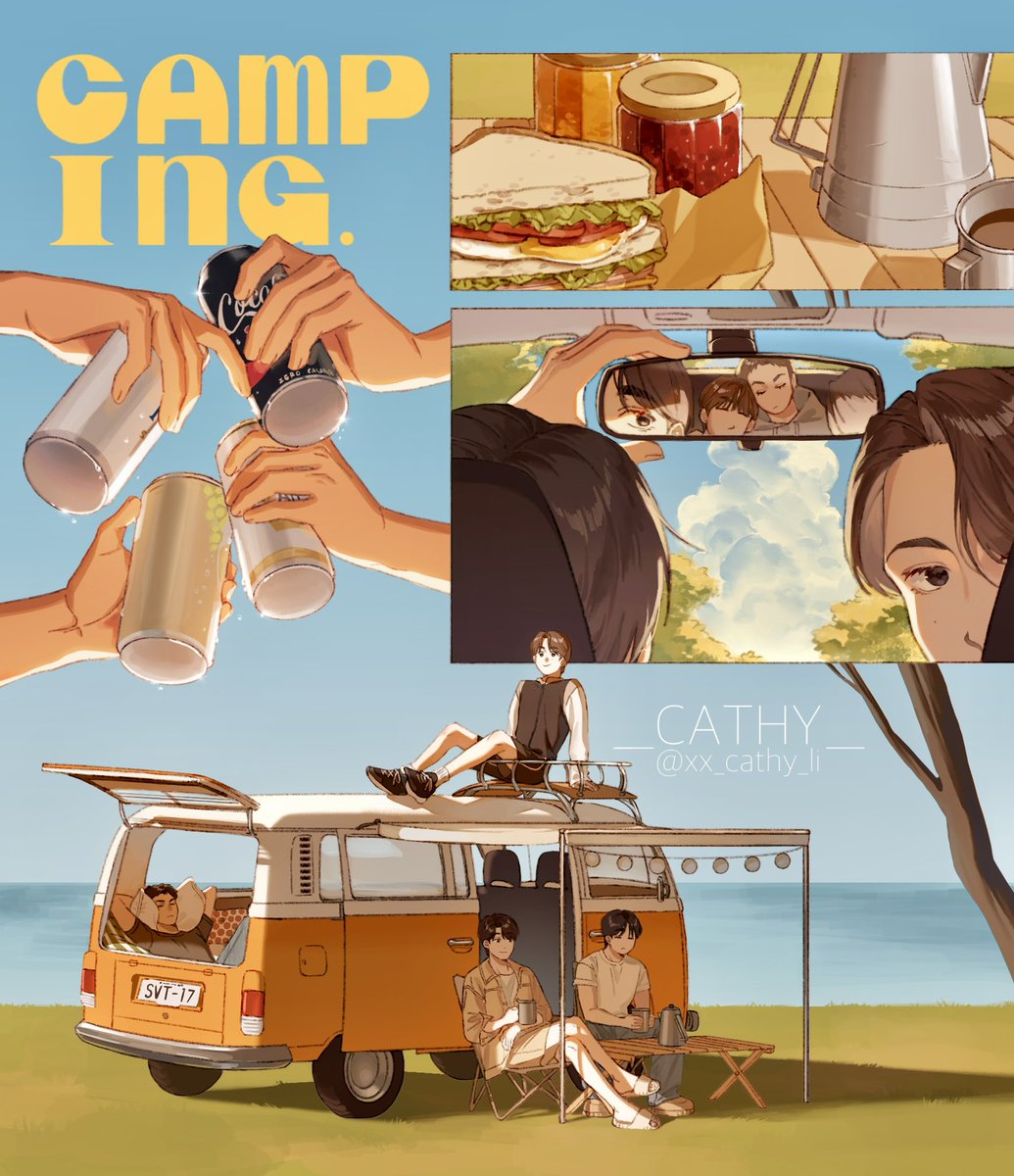 #seventeenfanart
🍒😇🐻‍❄️🍊🏕️