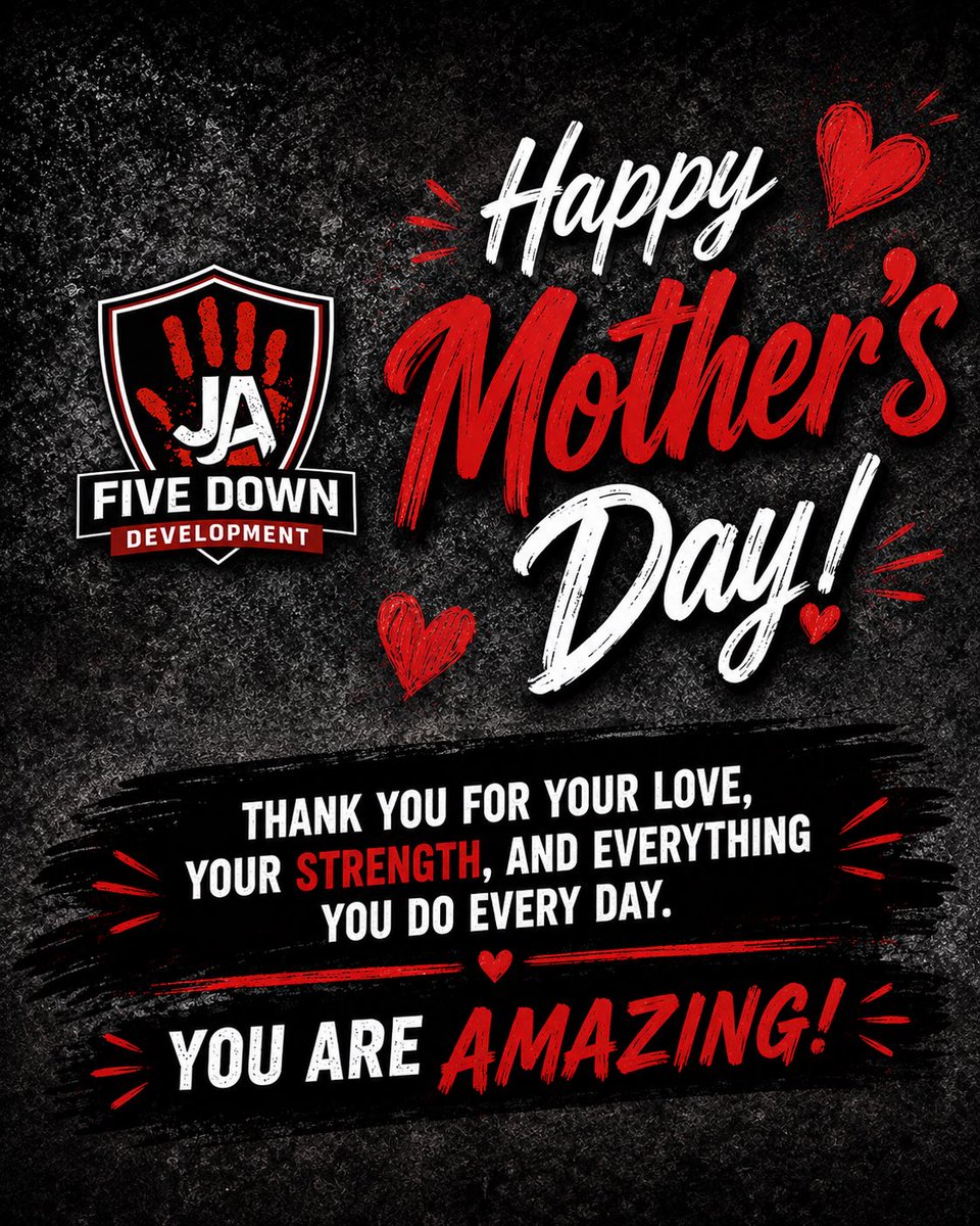 5DDevelopment's tweet photo. Happy Mother’s Day to all the amazing moms out there.

Thank you for the love, sacrifice, strength, and support you give every single day. The impact you make goes far beyond the game, the classroom, or the field.

We appreciate everything you do for your families.❤️✋
#Stay5Down https://t.co/6PwWWMflj8