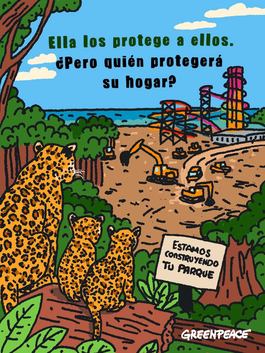 🐆 Ella protege a sus crías, pero neceista nuestra ayuda para proteger su hogar. Firma aquí: act.gp/4u40wyY
⚠️ El megaproyecto "Perfect Day" amenaza con destruir el hogar de miles de especies.
Mahahual no necesita parques de diversiones, necesita protección.✊️