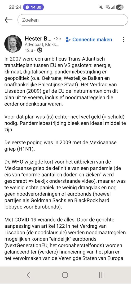 JosetteBerg4's tweet photo. @IkNet Mr.drs.#HesterBais schrijver van het boek 'worst case scenario' schreef een uitleg over een verdrag op Linkedin. (In twee delen hieronder te lezen). https://t.co/ciFlylQZY0