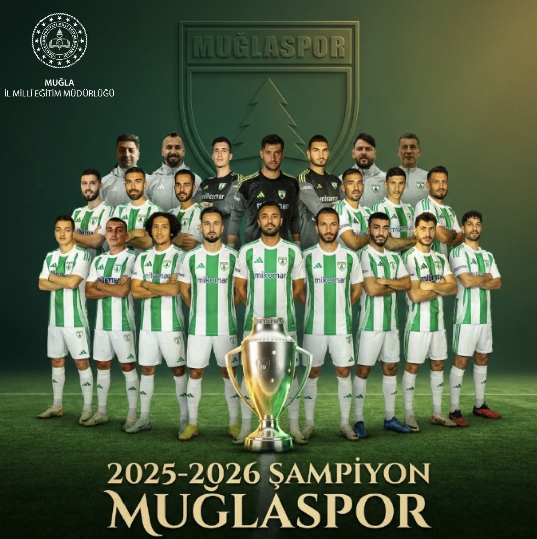 mugla_mem's tweet photo. 🏆ŞAMPİYON MUĞLASPOR🏆

İnandık!
Birlik olduk!
BAŞARDIK!

Muğlaspor’umuz gösterdiği üstün mücadele, azim ve inançla tarih yazarak adını 1. Lig’e yazdırdı.

Helal olsun, tebrikler olsun GOCA MUĞLA!!!

@tcmeb @Yusuf__Tekin @tcmuglavaliligi @idrisakbiyik @emrecay55 https://t.co/z6ooVWyvka