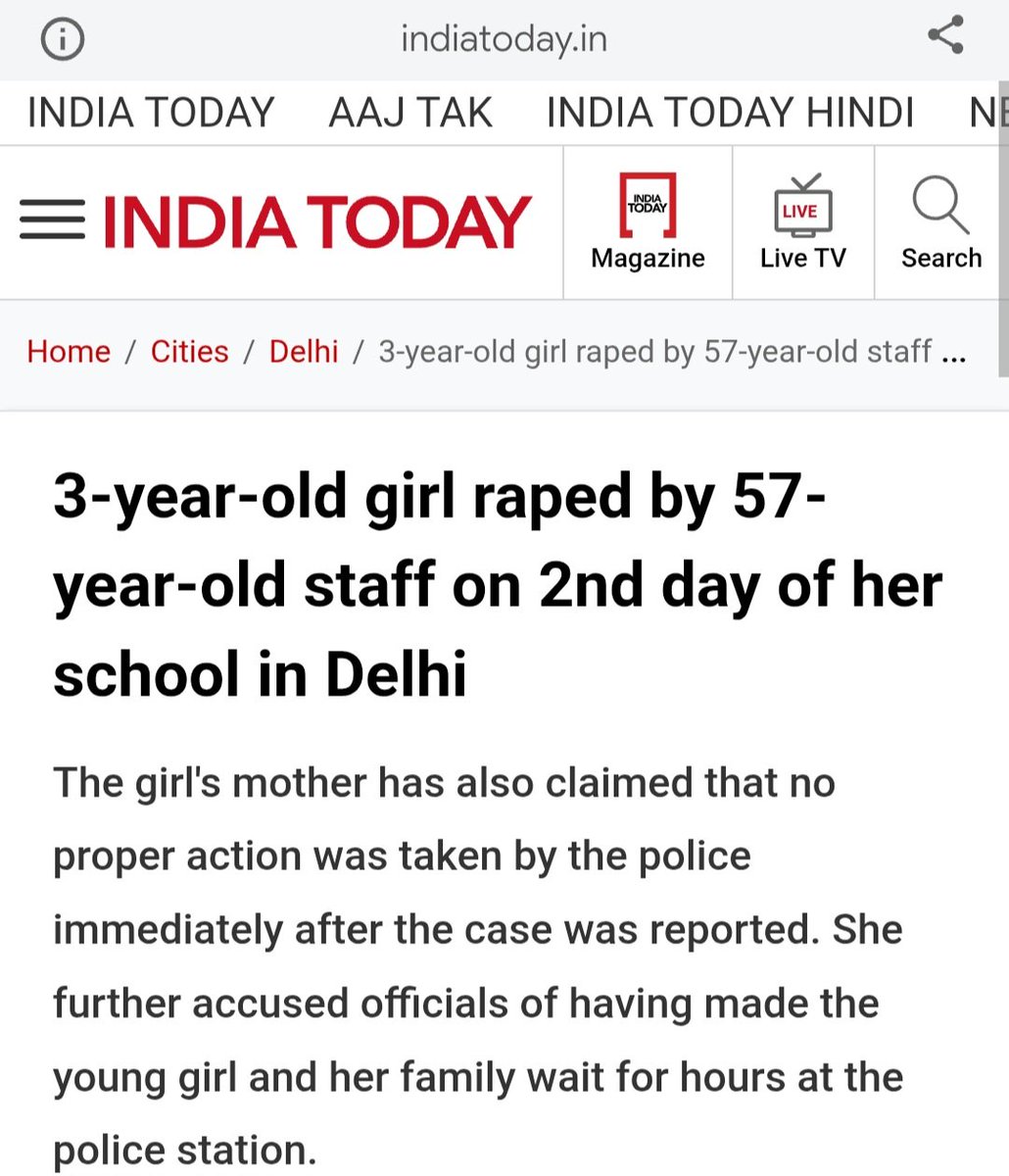 ReshuRolly's tweet photo. A 3-year-old child accused walks free on bail?
What exactly are we waiting as a society n as a system? Another headline? candle march? traumatized family?
How many more rapes? more brutality? Will justice ever be served ?
#HumanityFailed #DemandJustice https://t.co/46jaUkGOmU