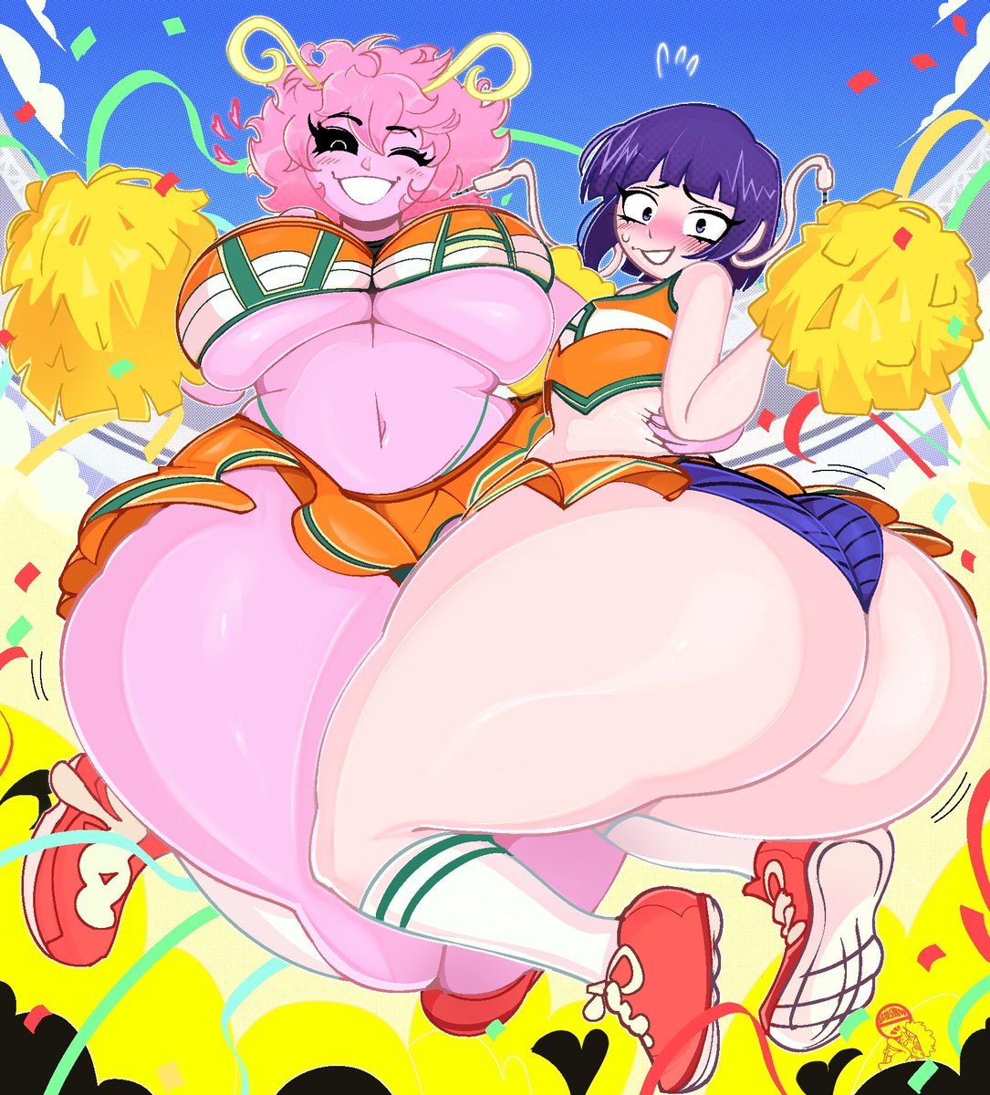 Mina Ashido and Kyoka Jirou jump for joy!! :D 🎉🎊