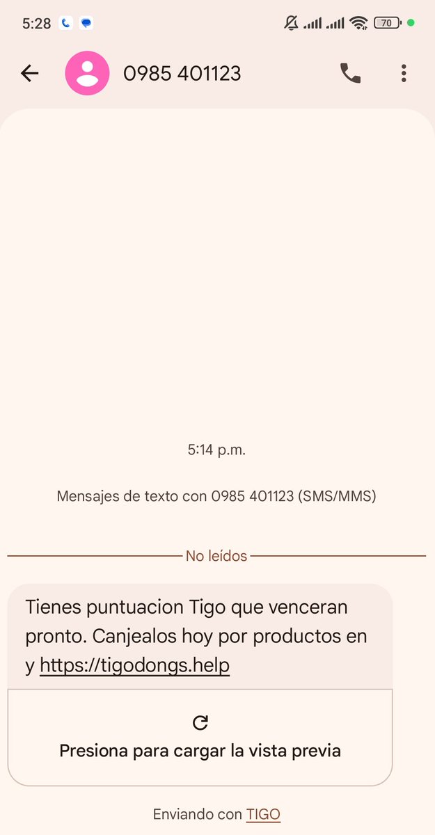 Nuevo modus operandi para joderle a la gente, por favor presten atención, estan enviando msjs de texto supuestamente en donde <a href="/TigoParaguay/">Tigo Paraguay</a> esta regalando cosas. NO CAIGAN