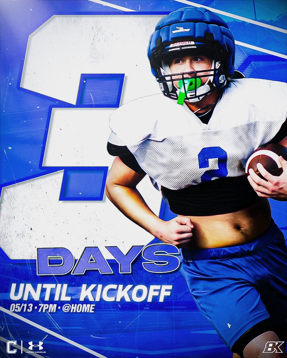 ChelseaHornets's tweet photo. We are 3️⃣ days away from kickoff! 

Looking forward to capping spring practice off Wednesday night, be early and be loud!

#BEL1EVEintheC🔵 #ATM🏈 https://t.co/7FBh1B50pn