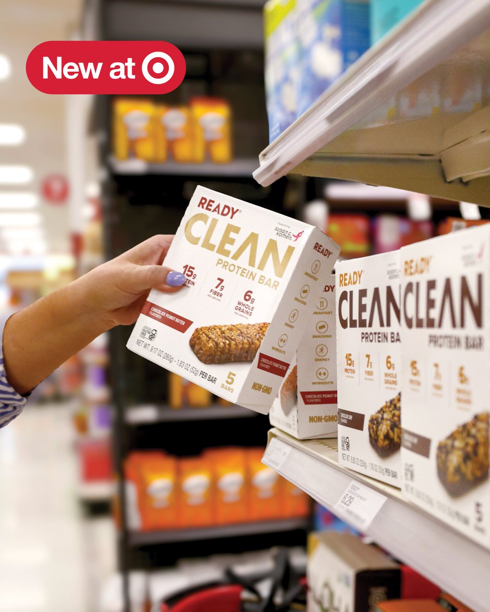 ready_nutrition's tweet photo. Ready® Protein Bars are Officially at Target stores Nationwide 🎯✨
Running errands 🤝 hitting your protein goals

✔️ 15g protein
✔️ 7g fiber
✔️ 6g whole grains
✔️ Crunchy, delicious bars built for everyday effort

✨ Launch Promo: Buy One, Get One 25% Off
📍 Find us on the snack aisle endcap!

From busy mornings to post workout afternoons, this is the kind of snack that works as hard as you do.
Because better-for-you should still taste really, really good. #TargetFinds #ReadyforTarget