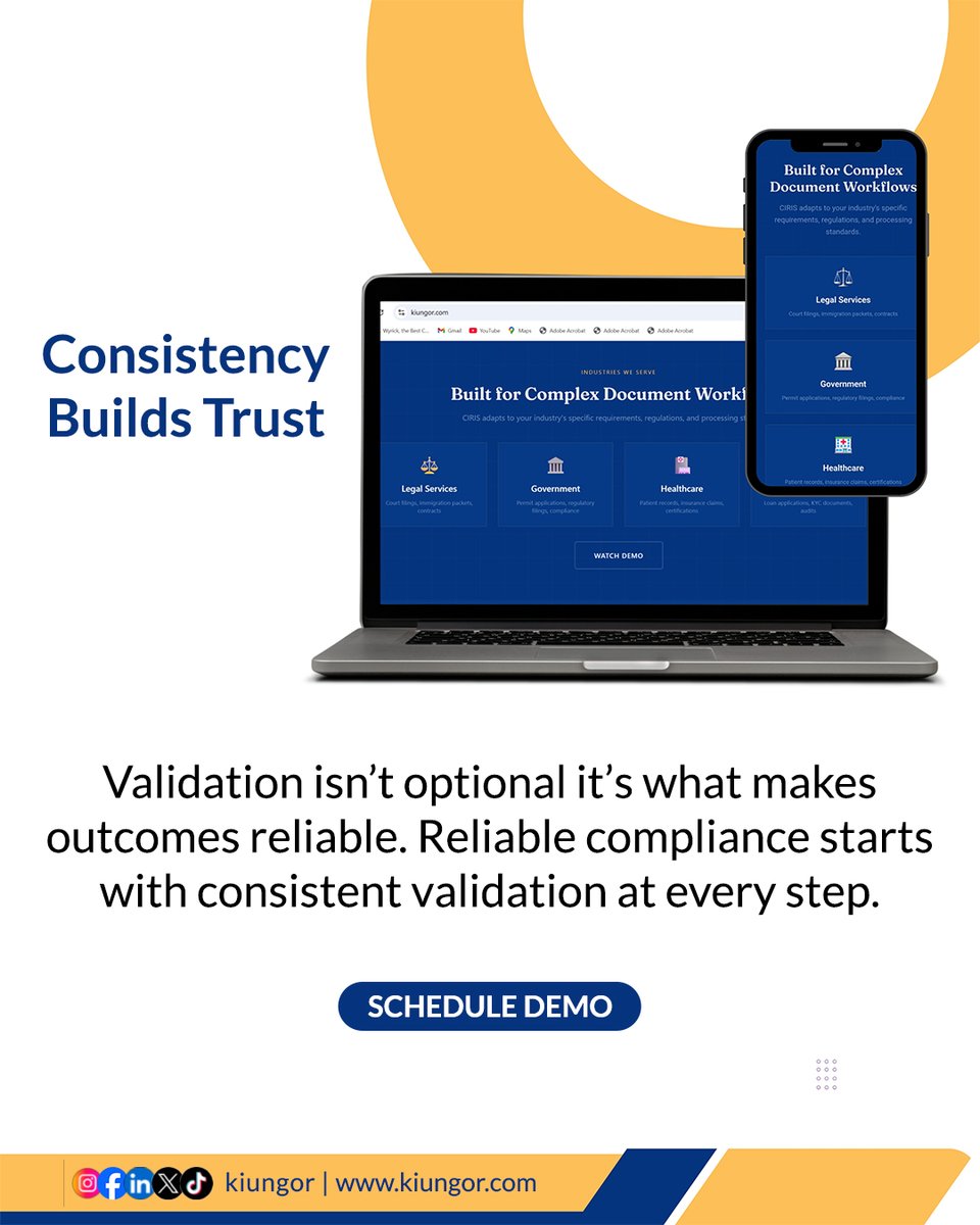 kiungorOrg's tweet photo. In compliance workflows, trust is built through consistency not assumptions.
Without structured validation, outcomes vary. 
CIRIS enables consistent validation, ensuring dependable compliance outcomes at scale.
https://t.co/a28RjK10RR
#CIRIS #Trust #Compliance #B2B #DataIntegrity https://t.co/3C55yJm30v