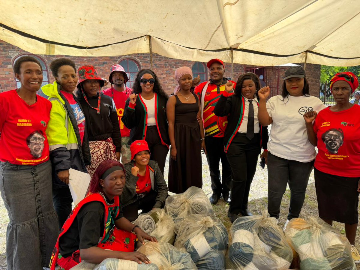 Ward27Madibeng's tweet photo. ♦️In Pictures♦️
Etsoxeng and the Community Foundation, joined by Councillor Maphoru, generously donated fleeces/blankets to the mothers of the Ethiopian Catholic Church at Loekeng.

#RegisterToVoteEFF in the 2026 LGE On The Following Link: https://t.co/trMspjfMQj https://t.co/WUSSgrmBcG
