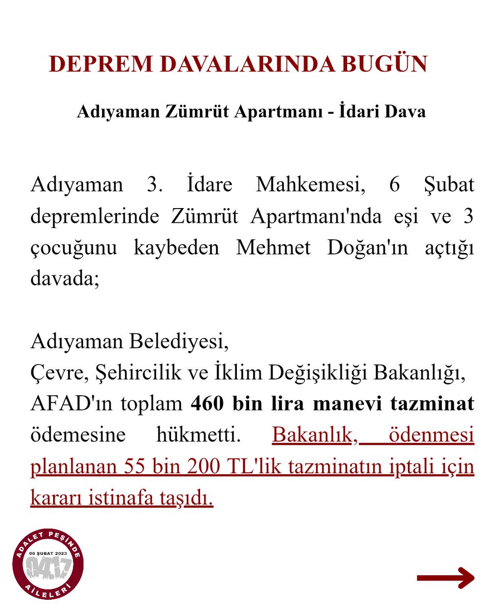 Adaletpesindea's tweet photo. Deprem Davalarında Bugün - 10.05.2026

Her dava, her gün hafızamızda! 

#deprem #adalet

#sözümüzvar #adaletgelecek

Kaynak: Anka Mehmet Oflaz @MehmetOflaz06 https://t.co/r3CinWKft0