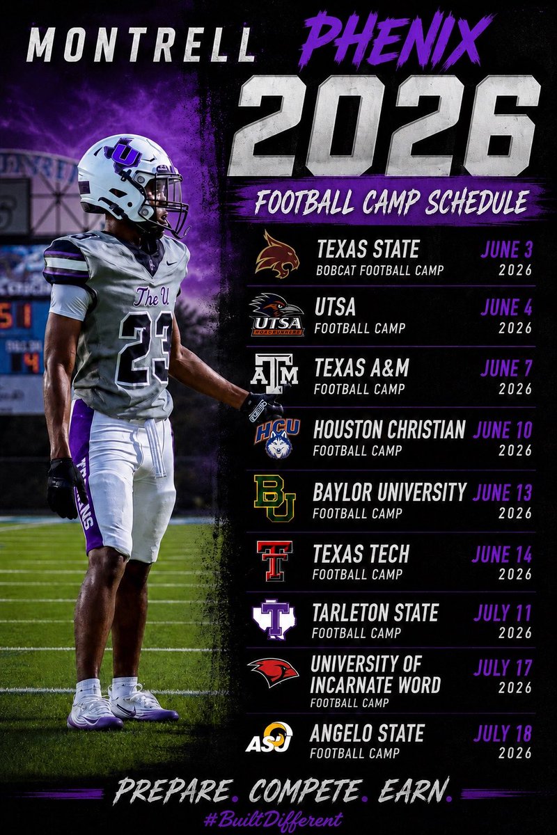 DaMP5_'s tweet photo. Here are my summer camps for the summer! Can’t wait to get out there in compete ⛎!! @RecruitTheU @coachsewardjr @CoachCFoster_ https://t.co/QCpl42uk7w