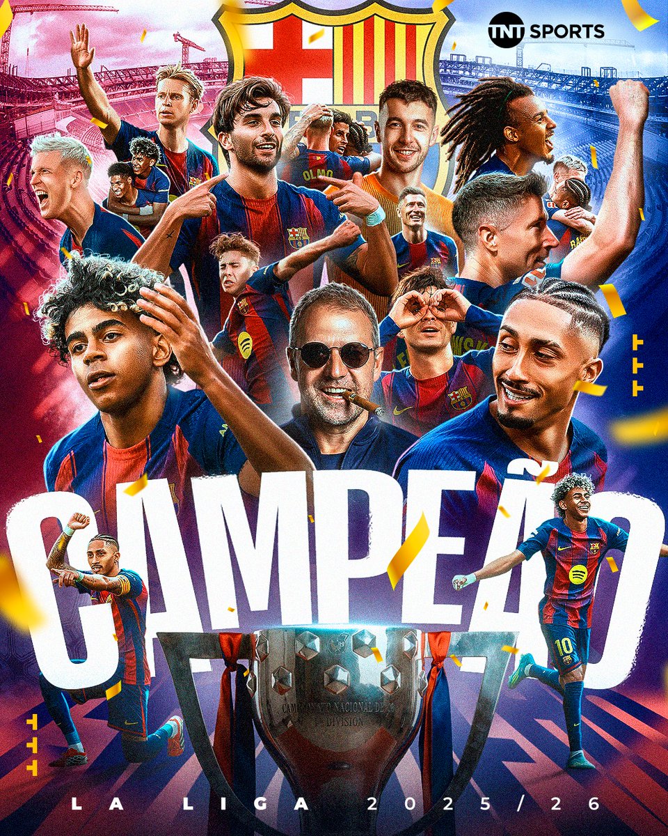 🏆🚨 AGORA É OFICIAL!!! 🚨🏆 O BARCELONA É O GRANDE CAMPEÃO ESPANHOL DA TEMPORADA 25/26! 💥🇪🇸 E O TÍTULO VEIO COM UMA VITÓRIA TRANQUILA NO EL CLÁSICO!!! 🟣🔵 #MFM #PósJogo #CampeonatoEspanhol